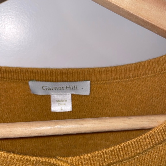 garnet hill mustard yellow cashmere cardigan (size L) - Picture 3 of 4